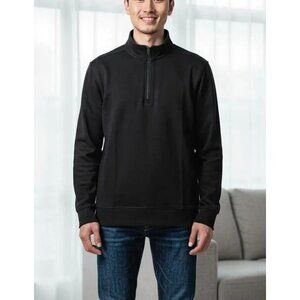 Reebok Mens Black Half-Zip Pullover Sweatshirt L 28” L x 22W